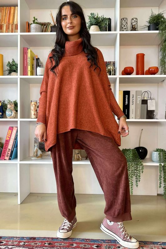 Beyond Terry Oversized Cowl Knit Russett Marl